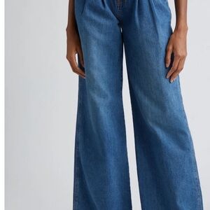 Veronica Beard Mia Wide Leg Trouser High Rise Jeans